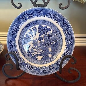 Willow Globe Pottery Cambridge England - Set of 2 - 8” Numbers Plates (#4 & #12)